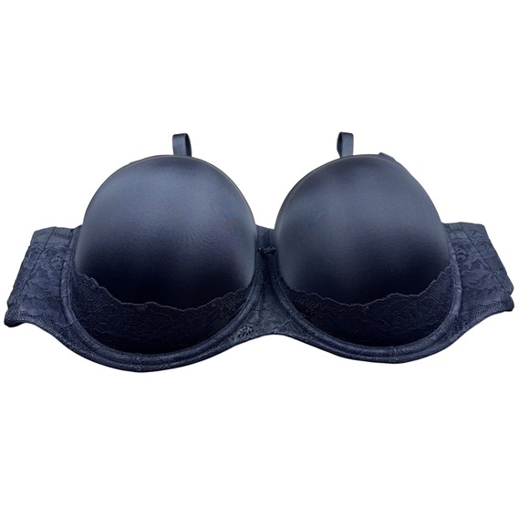 Torrid Bombshell Everyday Strapless Push-Up Bra Black Lace Trim 46DDD - Picture 7 of 13